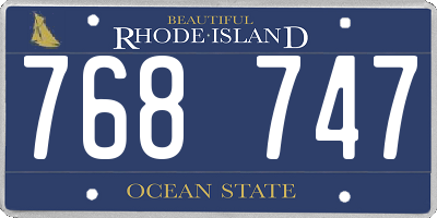 RI license plate 768747