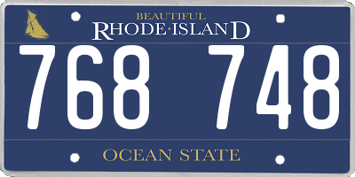 RI license plate 768748