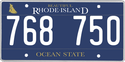 RI license plate 768750