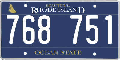 RI license plate 768751
