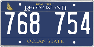 RI license plate 768754
