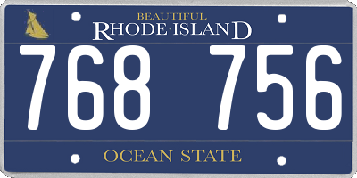 RI license plate 768756