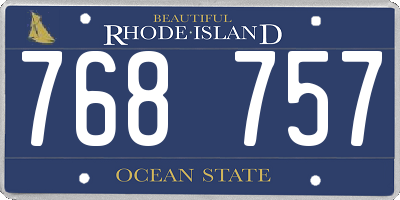 RI license plate 768757