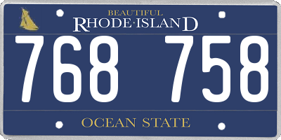 RI license plate 768758