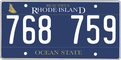 RI license plate 768759