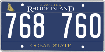 RI license plate 768760