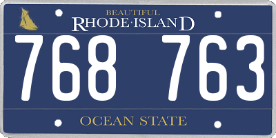 RI license plate 768763