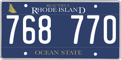 RI license plate 768770