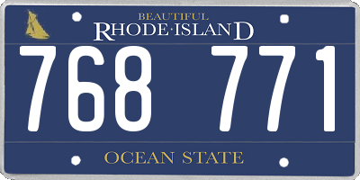 RI license plate 768771