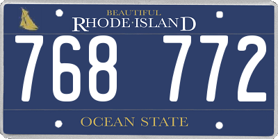 RI license plate 768772