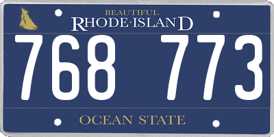 RI license plate 768773