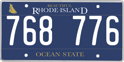 RI license plate 768776