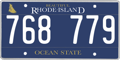 RI license plate 768779
