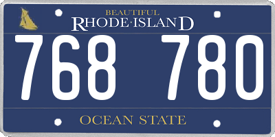 RI license plate 768780