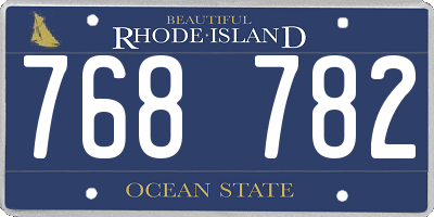 RI license plate 768782