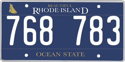RI license plate 768783