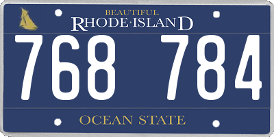 RI license plate 768784