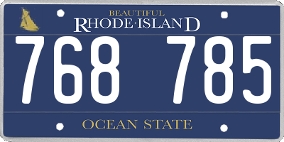 RI license plate 768785