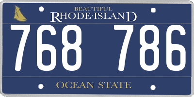 RI license plate 768786