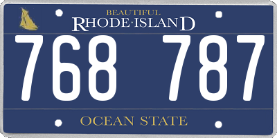 RI license plate 768787