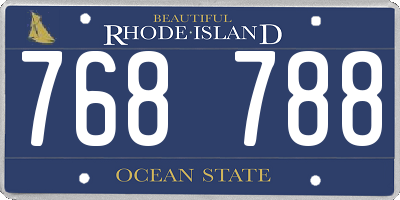 RI license plate 768788
