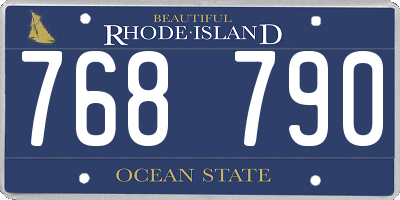 RI license plate 768790