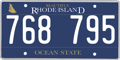 RI license plate 768795