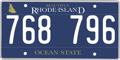 RI license plate 768796