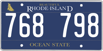 RI license plate 768798