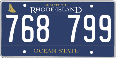 RI license plate 768799