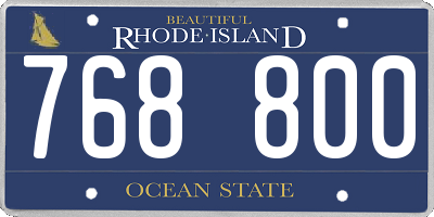 RI license plate 768800