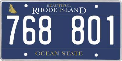 RI license plate 768801