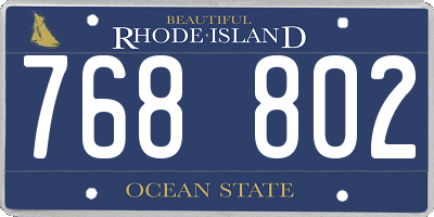 RI license plate 768802