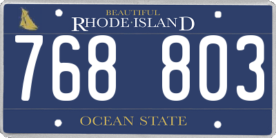 RI license plate 768803