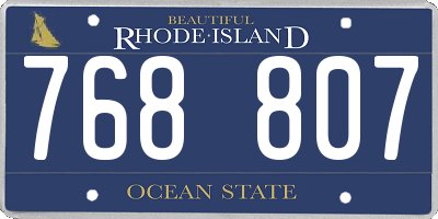 RI license plate 768807