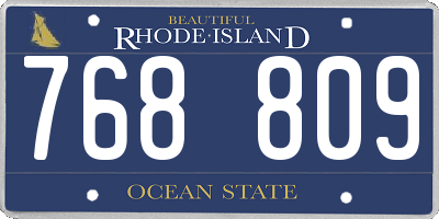 RI license plate 768809