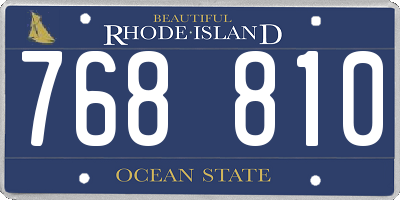 RI license plate 768810