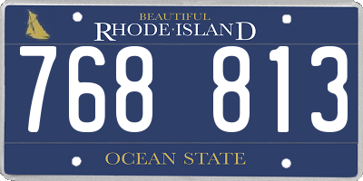 RI license plate 768813