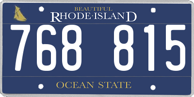 RI license plate 768815