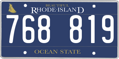 RI license plate 768819