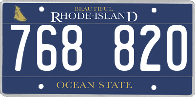 RI license plate 768820