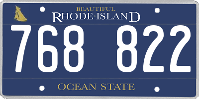 RI license plate 768822