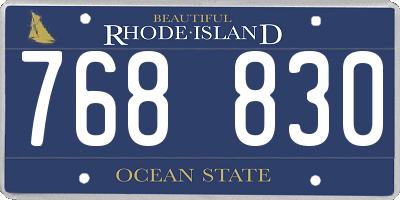 RI license plate 768830