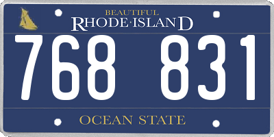 RI license plate 768831