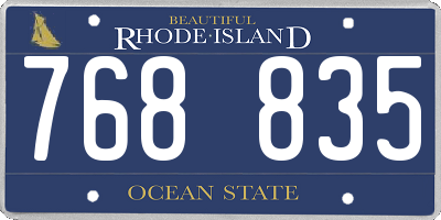RI license plate 768835