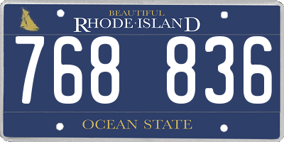 RI license plate 768836