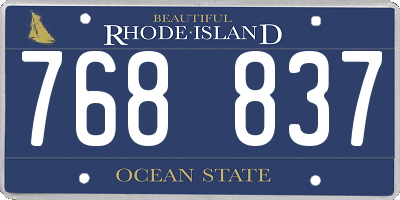 RI license plate 768837