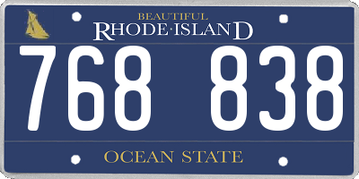 RI license plate 768838