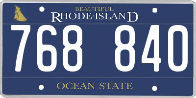 RI license plate 768840