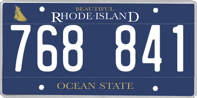 RI license plate 768841